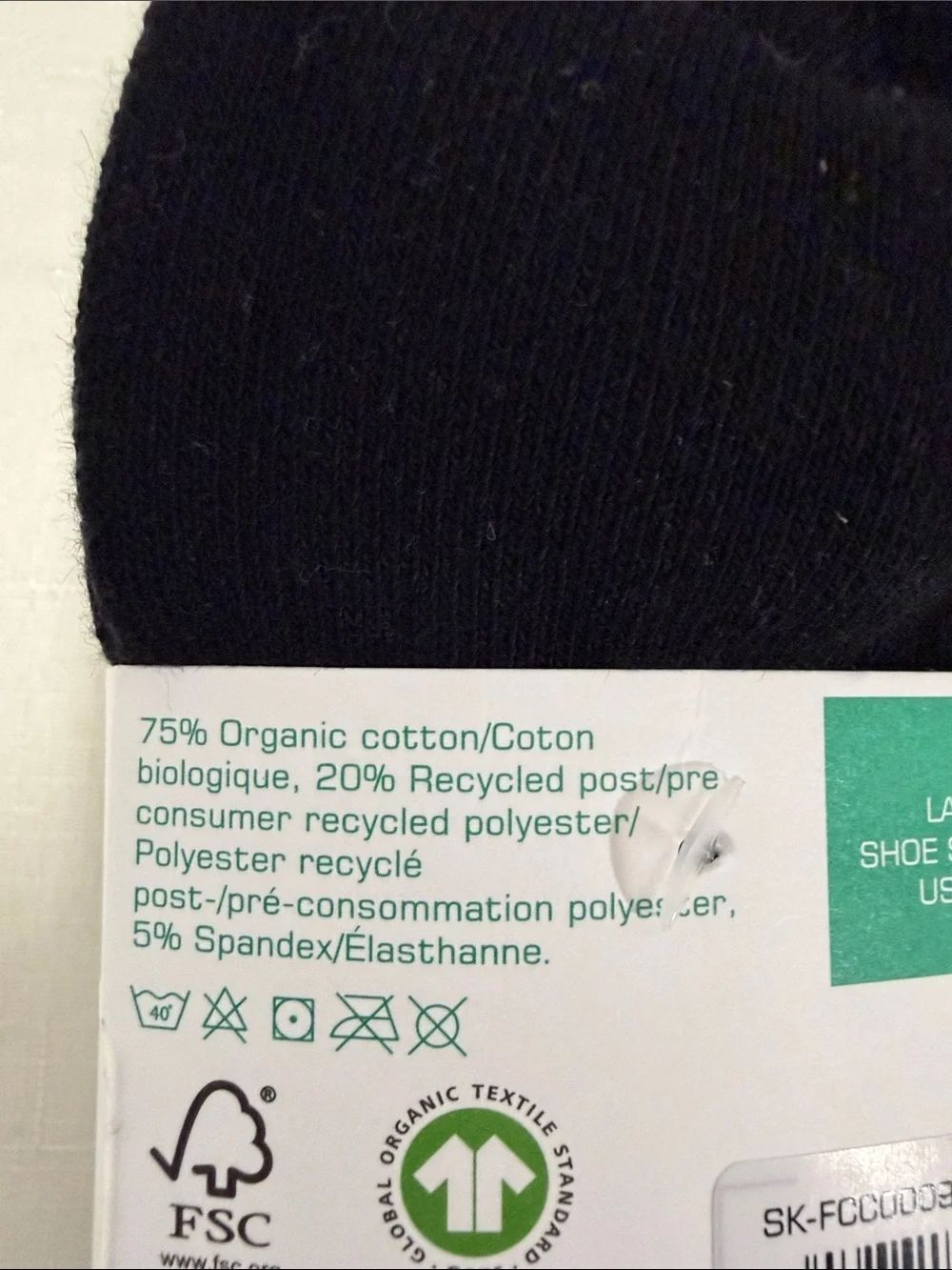 French Connection 5pk White Heather Silver Black Organic Cotton Blend Knit Socks - Picture 5 of 5